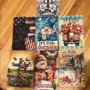 Seasonal Decorative Garden Flags Set